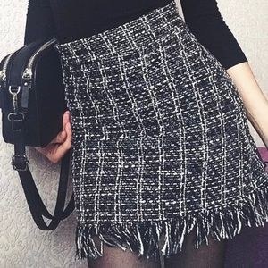 Tassel Plaid Skirt